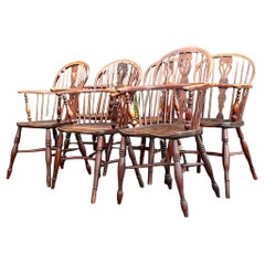 Vintage 19th Century English Windsor Chairs - Set of 6