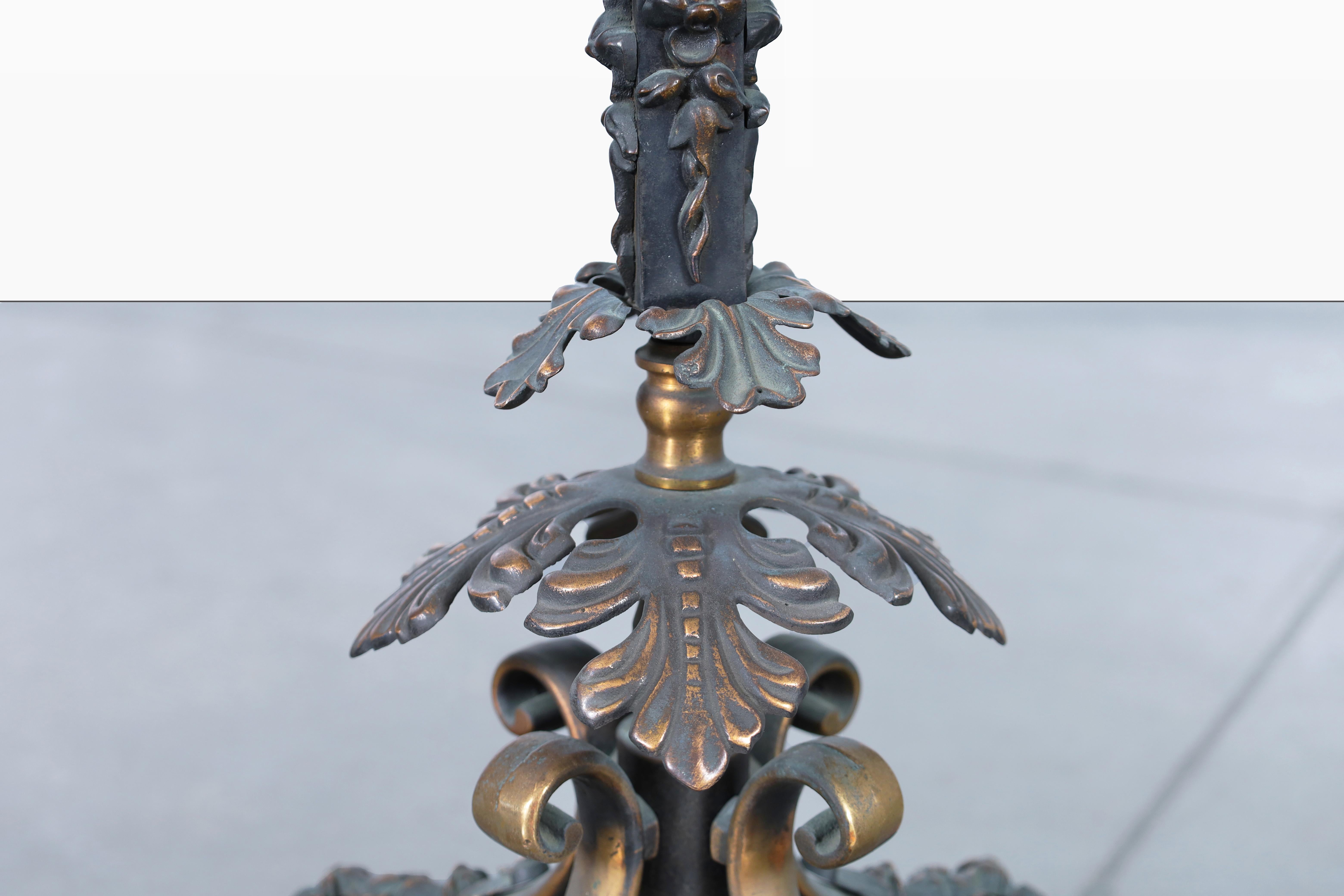 Lampadaire français vintage du 19ème siècle en bronze en vente 2