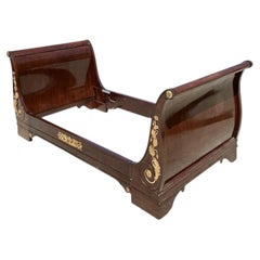 Vintage 19th Century French Empire Sleigh Daybed