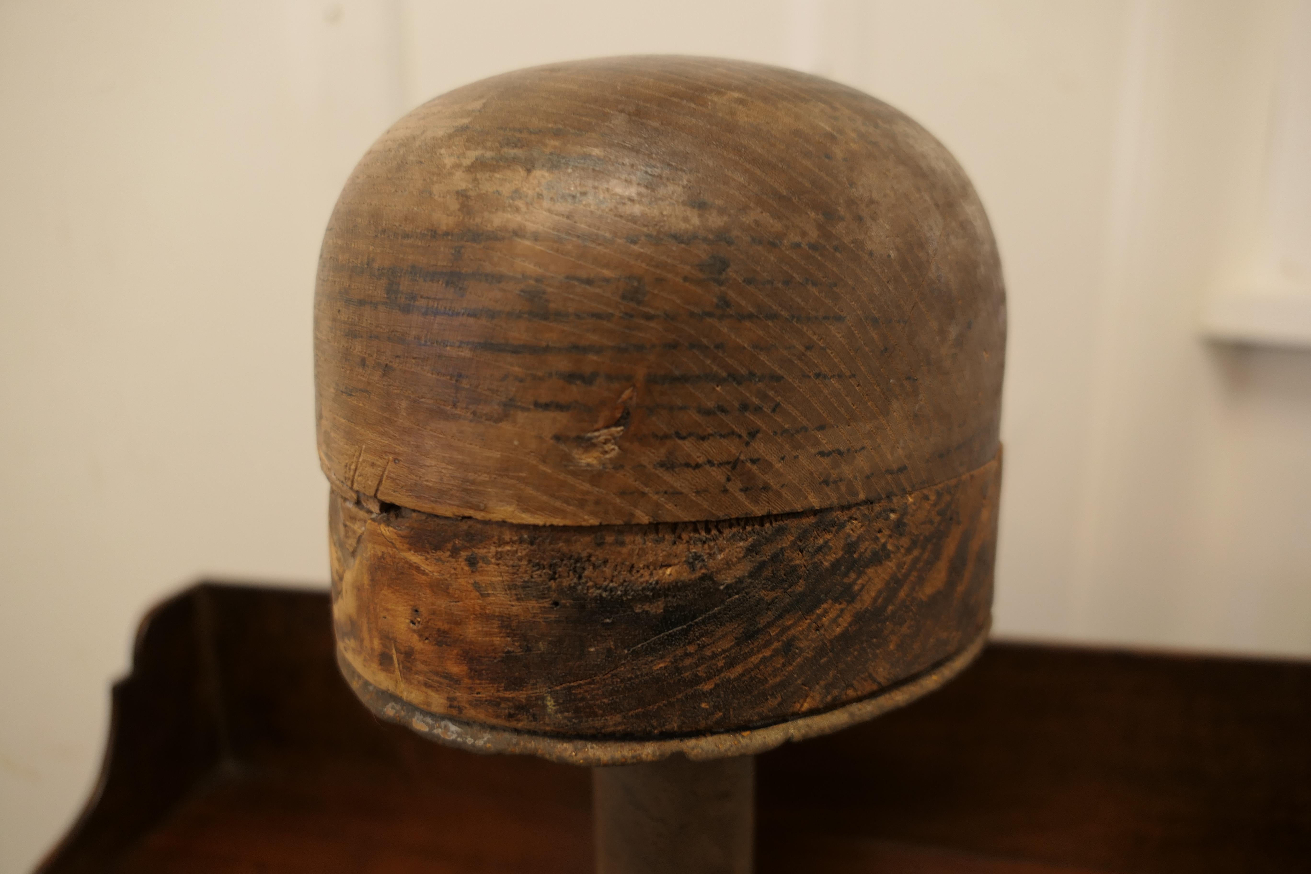 Industrial Vintage 19th Century French Hat Block, Shop Display