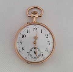 44mm 18kt Gold Yellow 19th Century Pocket Watch, Warranty, Serviced, New Crystal