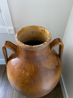 Vintage 19th Century Italian Amphora with Ochre Glaze