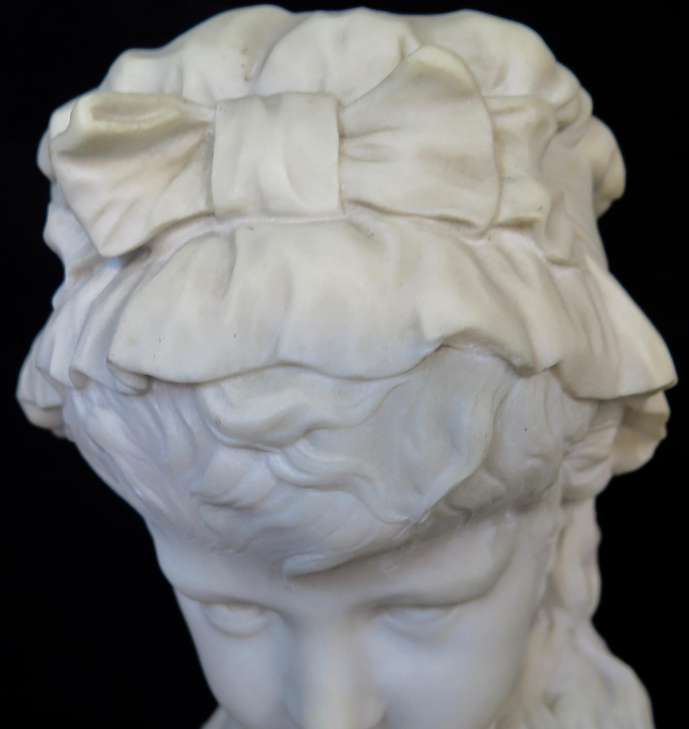 Vintage 19th Century Marble Bust In Good Condition In Bronx, NY