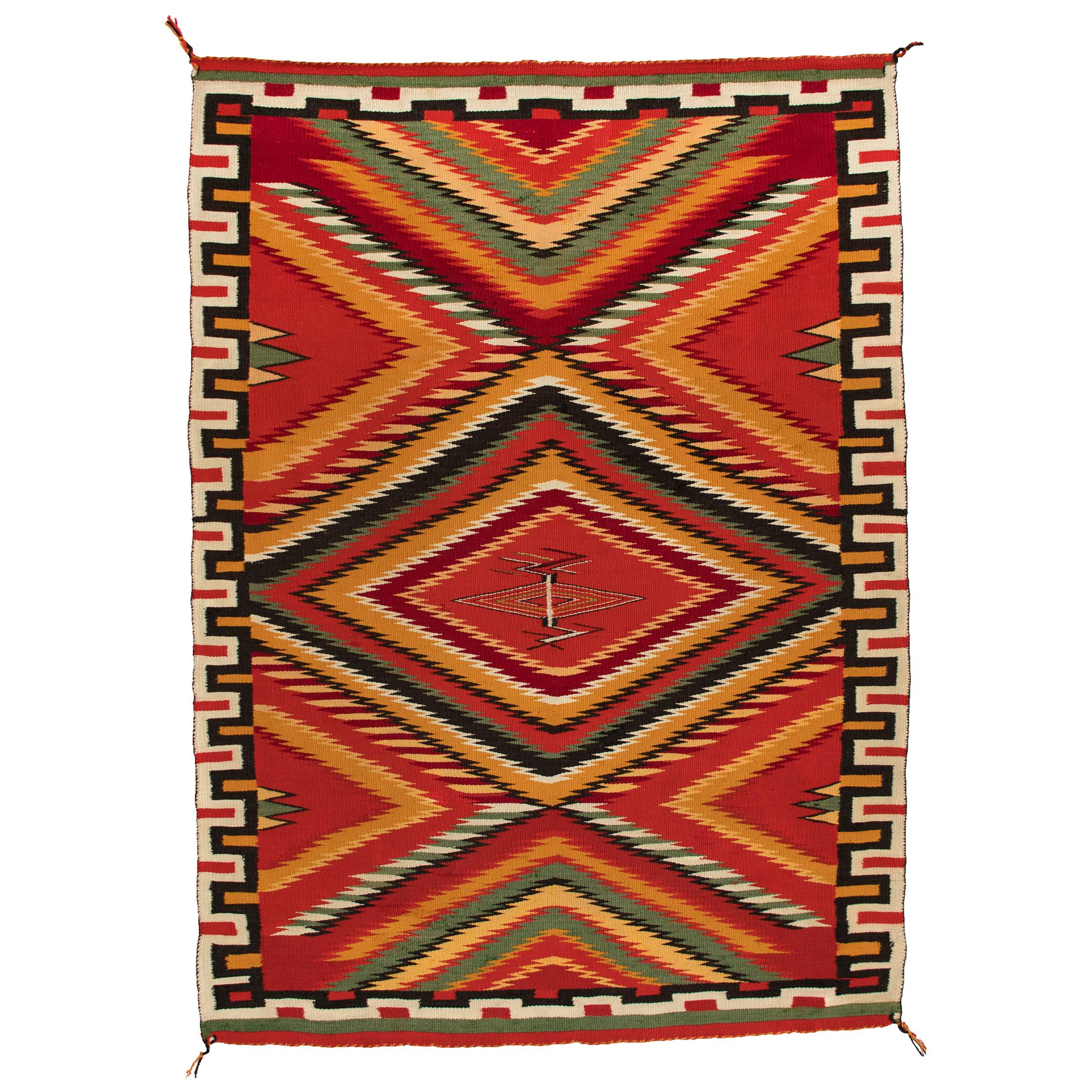 Vintage 19th Century Navajo Germantown "Eye Dazzler" Blanket