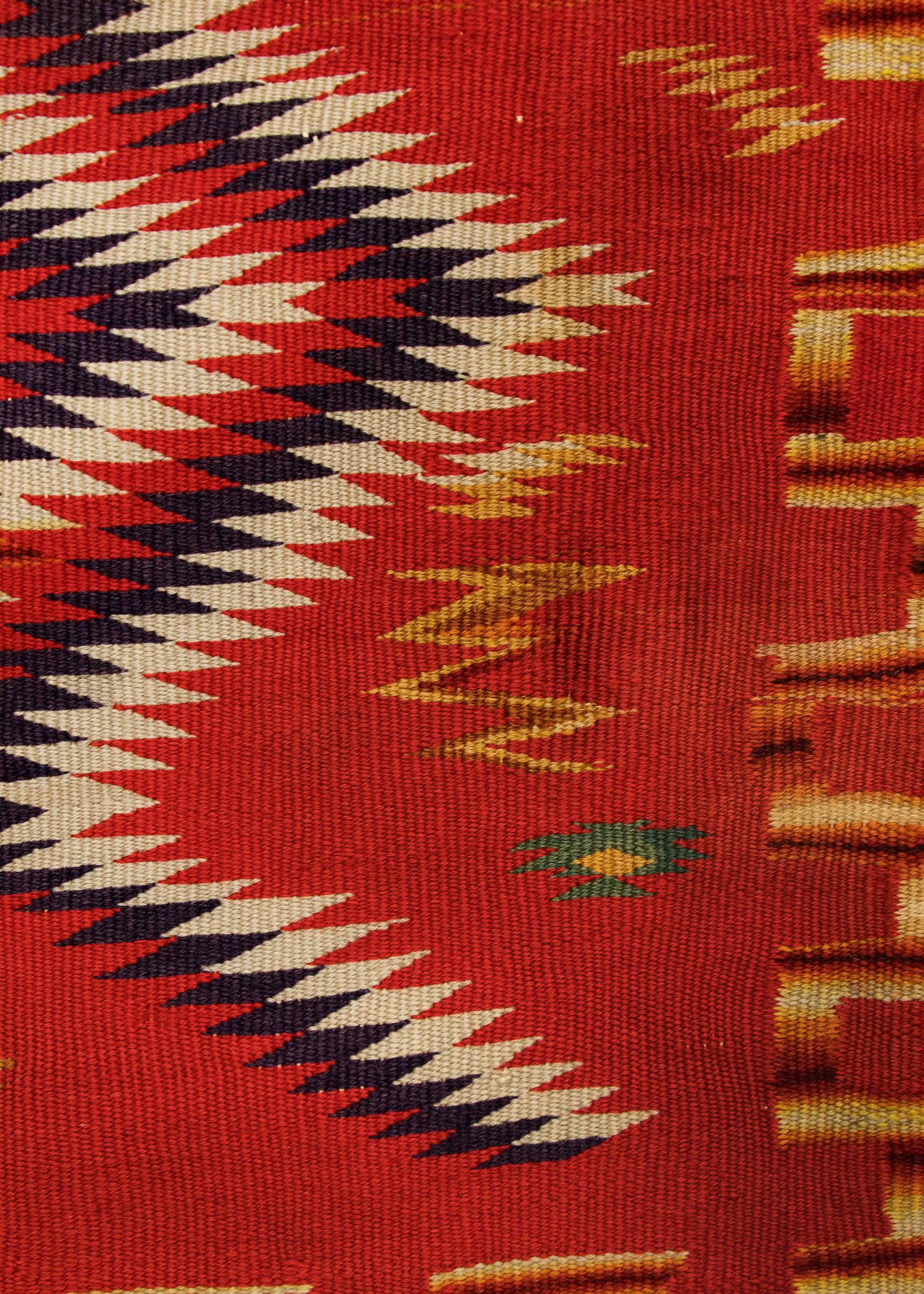 Native American Vintage 19th Century Navajo Germantown Weaving, Saddle Blanket, circa 1890