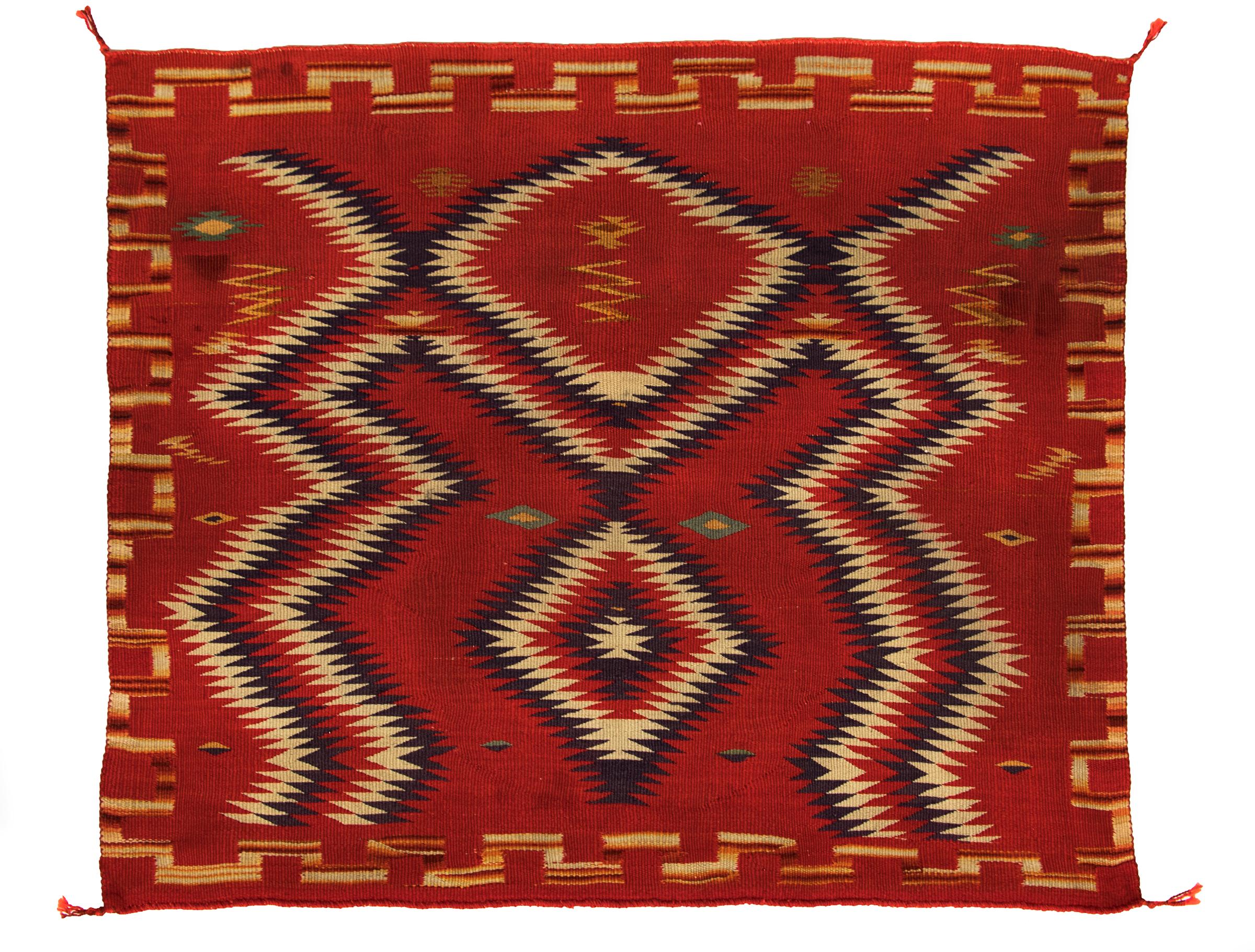Vintage 19th Century Navajo Germantown Weaving, Saddle Blanket, circa 1890 In Good Condition In Denver, CO