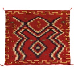 Vintage 19th Century Navajo Germantown Weaving, Saddle Blanket, circa 1890