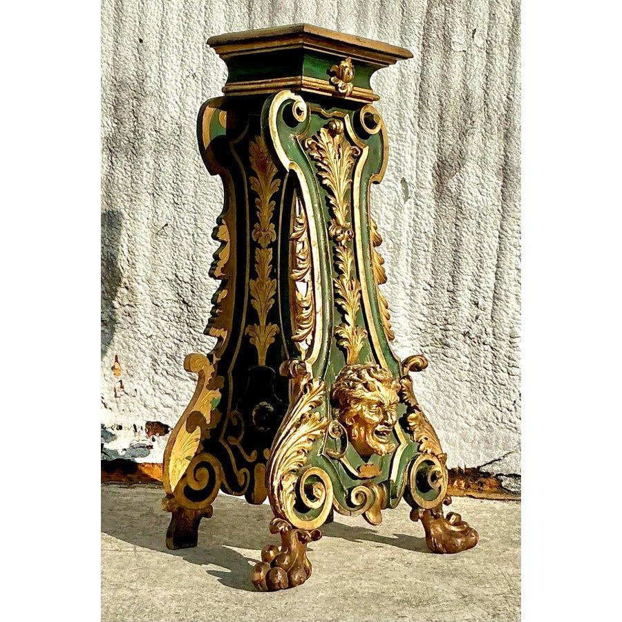 Vintage 19. Jahrhundert Regency Vergoldet Painted Pedestal (amerikanisch) im Angebot