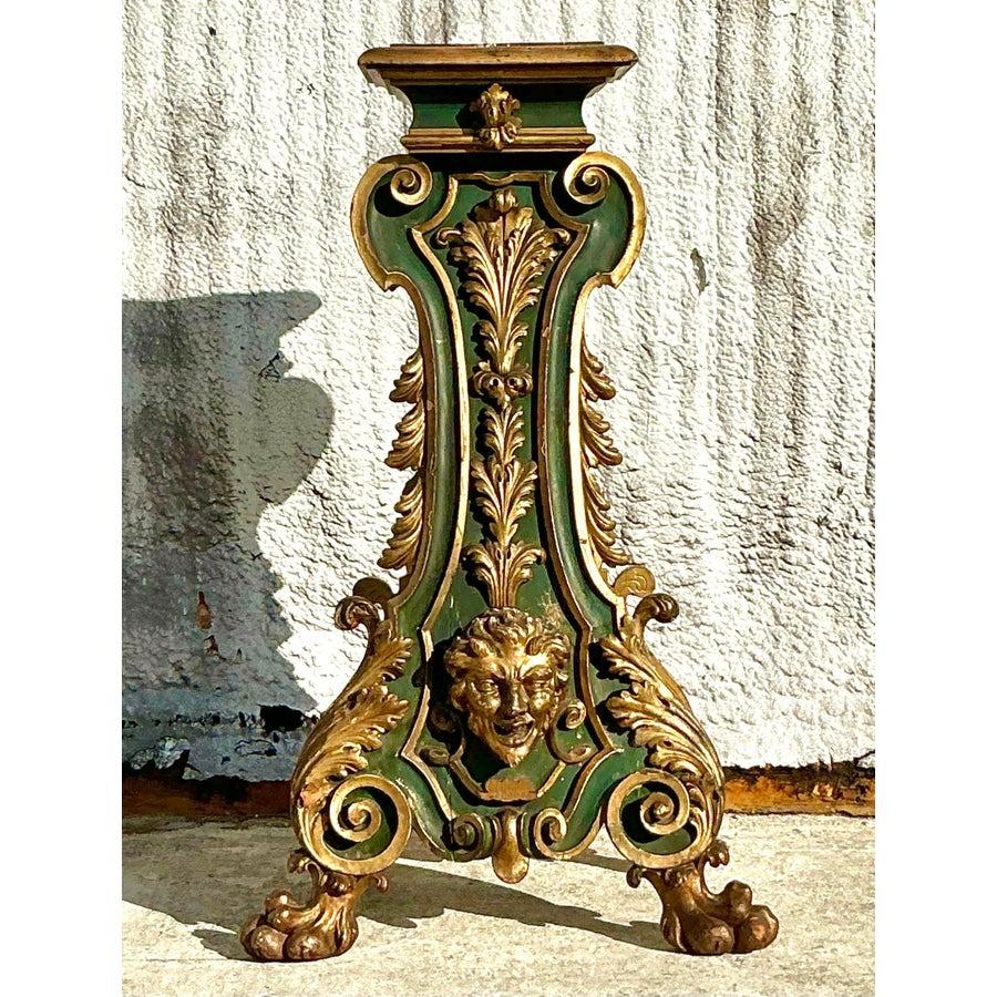Vintage 19. Jahrhundert Regency Vergoldet Painted Pedestal im Angebot 1