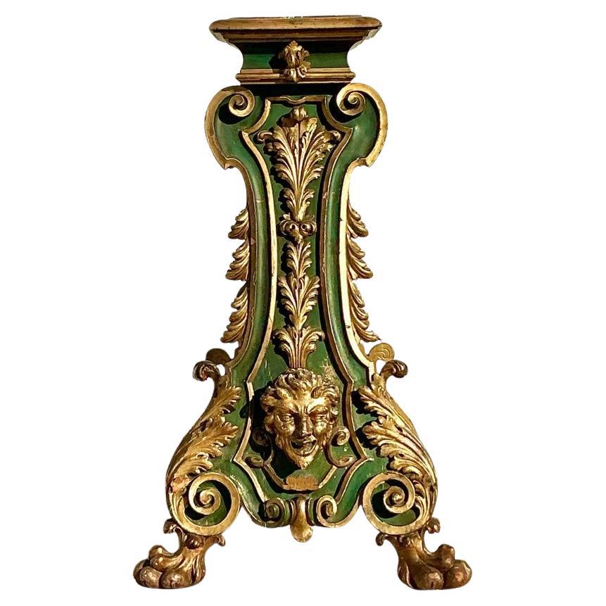 Vintage 19. Jahrhundert Regency Vergoldet Painted Pedestal