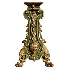 Vintage 19. Jahrhundert Regency Vergoldet Painted Pedestal