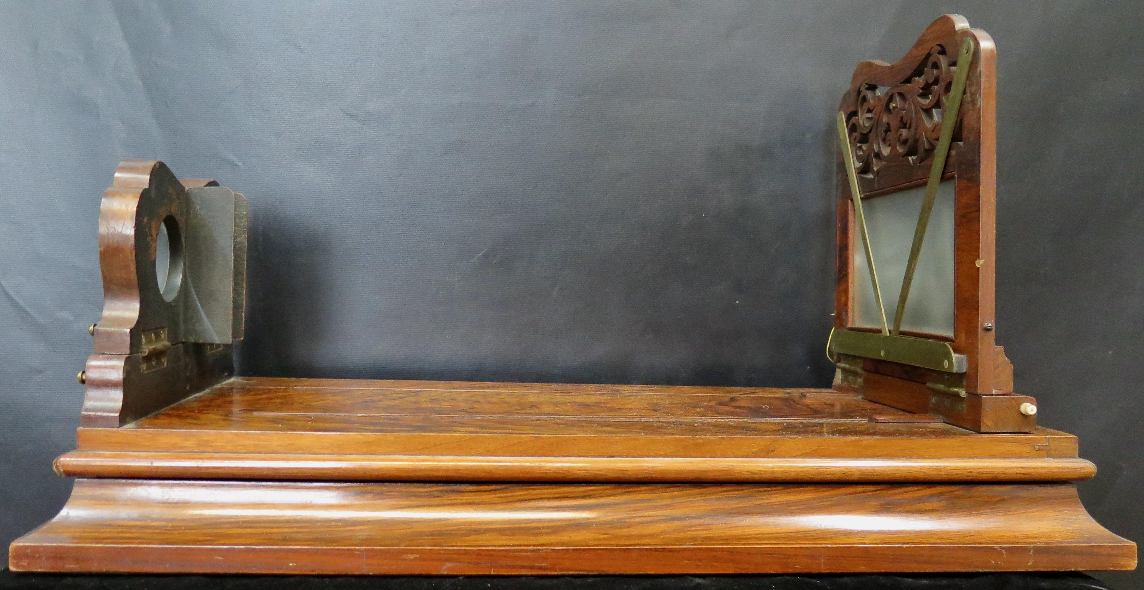 Visor estereoscópico y lupa vintage del siglo XIX Estadounidense