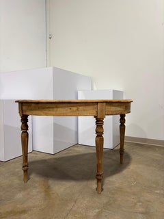 Vintage 19th Century Swedish Pine Demilune Console Table