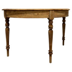 Vintage 19th Century Swedish Pine Demilune Console Table
