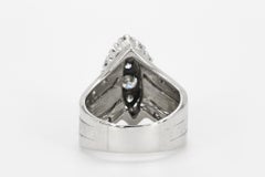 Anillo vintage de diamantes de 1 TQW en oro blanco de 14 quilates