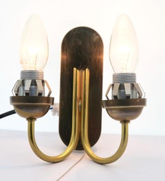 Vintage 2 Arms Wall Mount Lamp in the Style Helena Tynell, 1960s