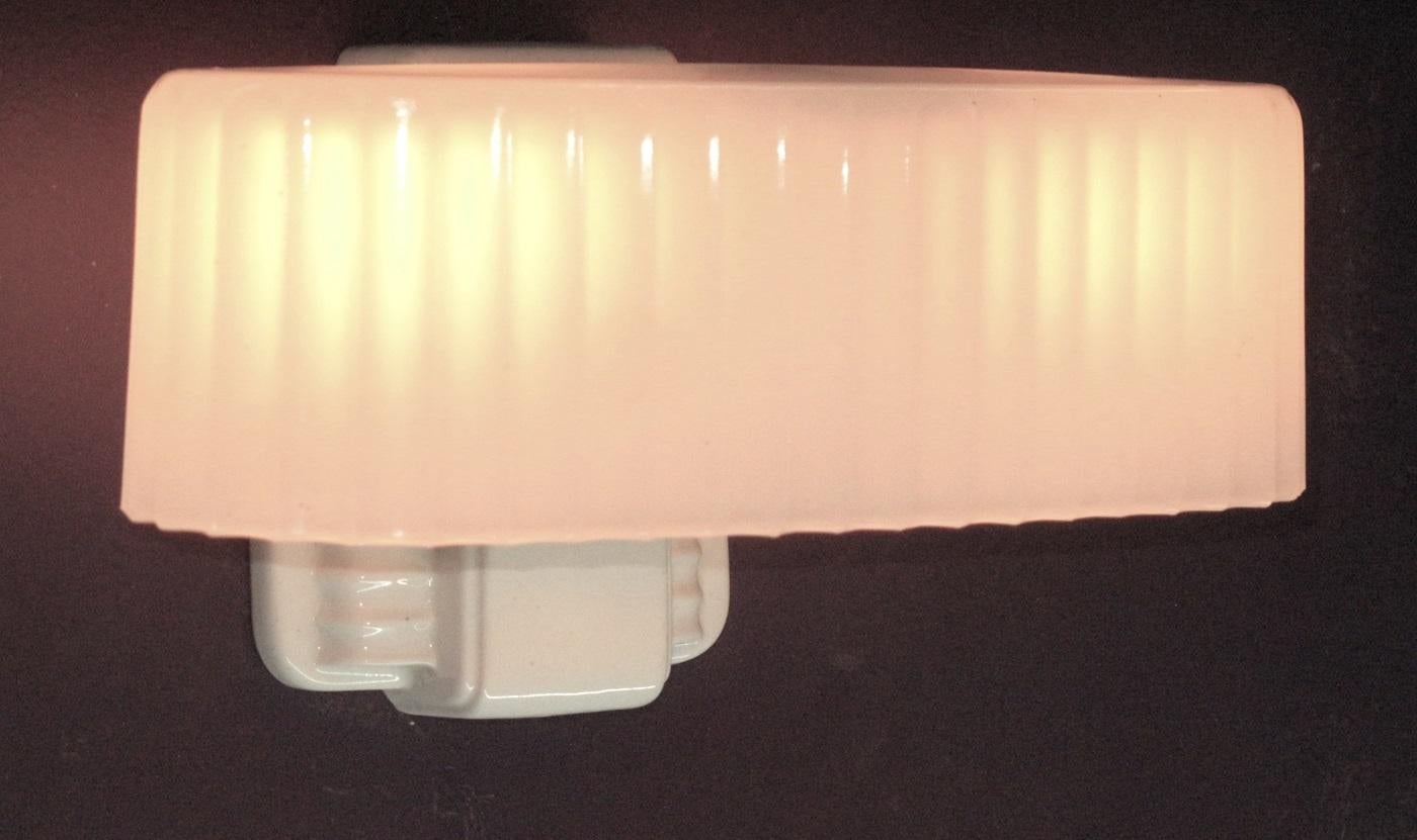 American Vintage 2 Bulb White Porcelain Bathroom Wall Sconce Lights