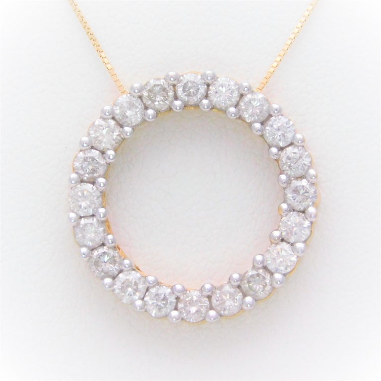 Vintage 2 Carat Diamond “Circle of Love” Pendant Necklace at 1stDibs