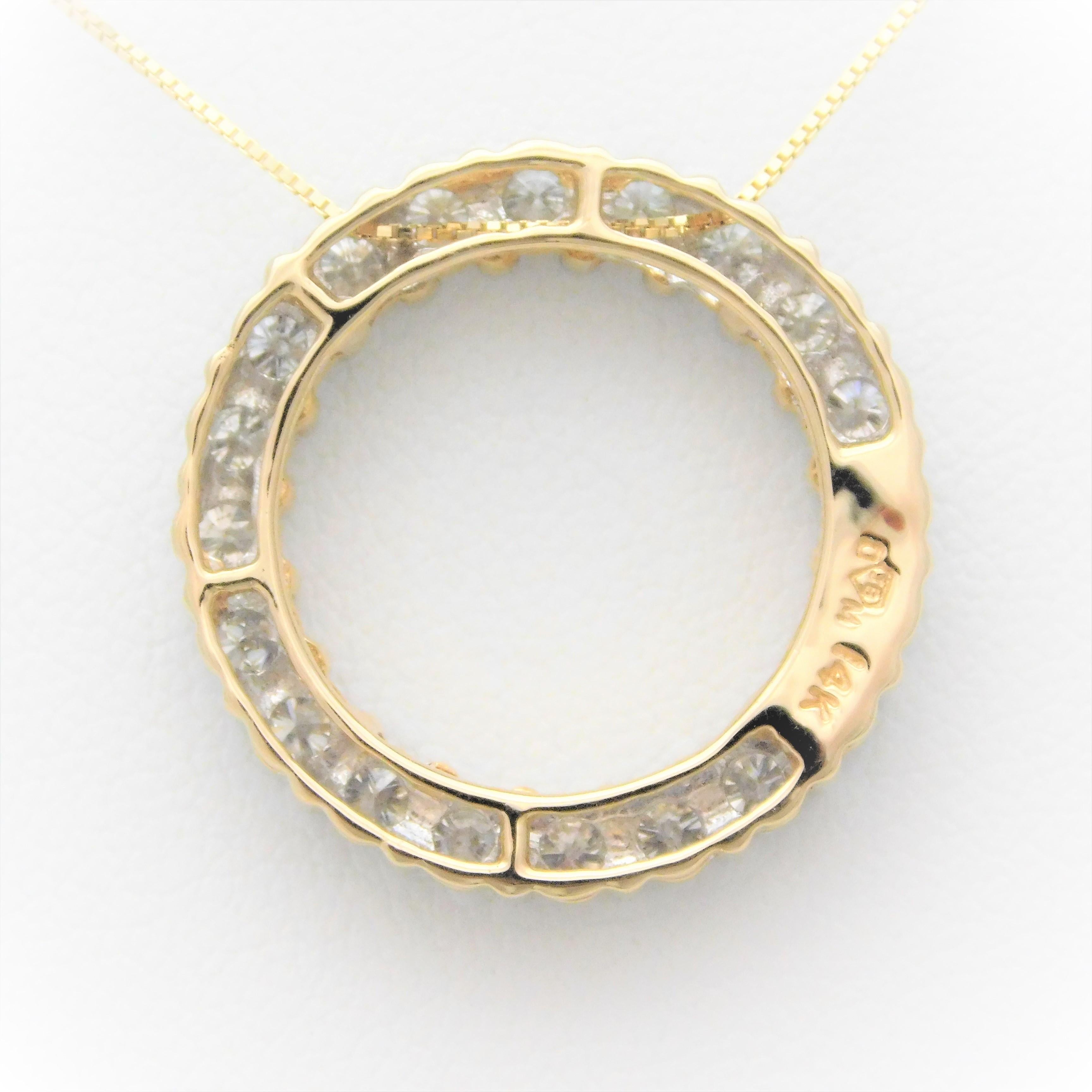 Modern Vintage 2 Carat Diamond “Circle of Love” Pendant Necklace
