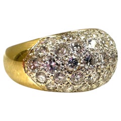 Vintage 2 Carat Diamond Dome Band Style Ring 14K Yellow Gold