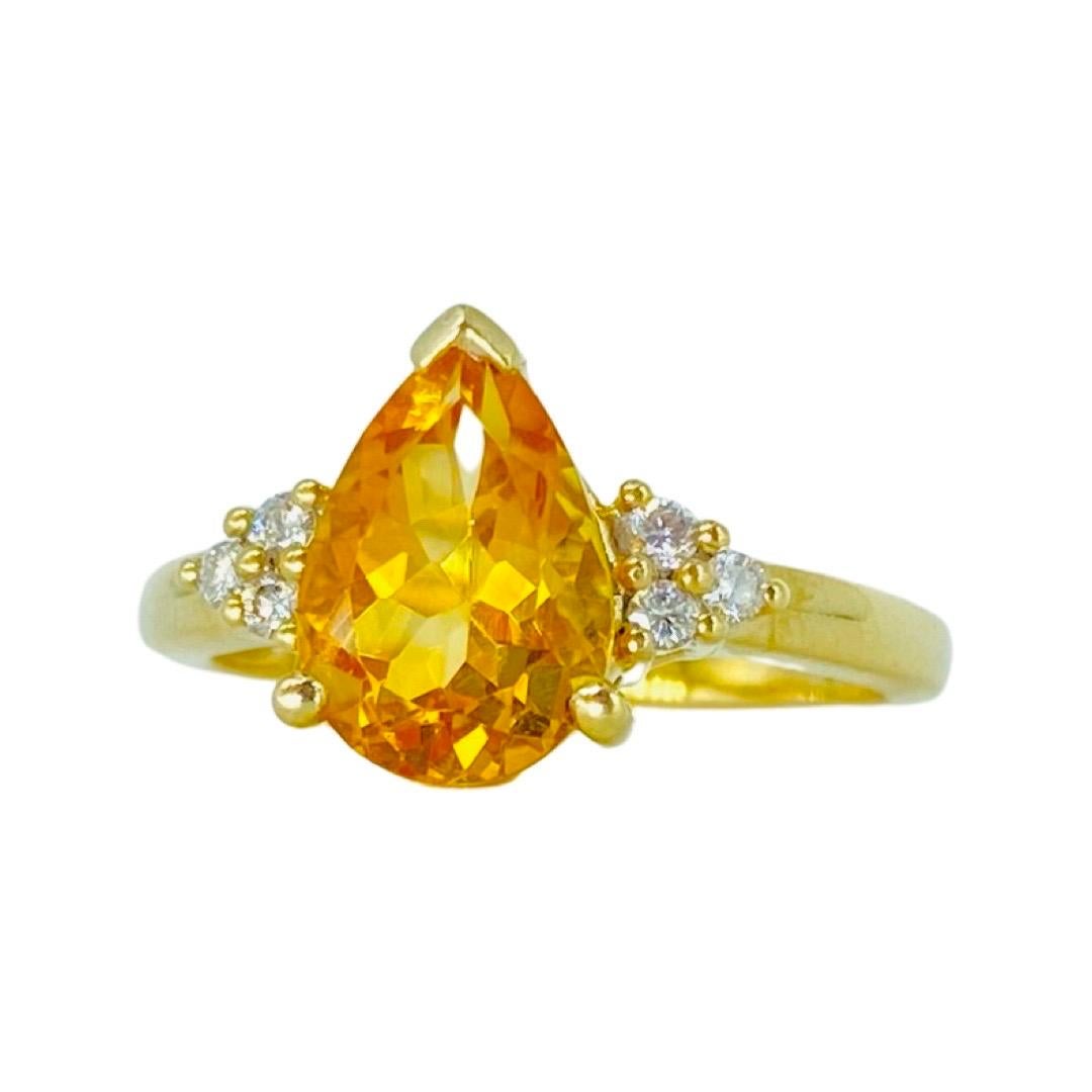 citrine and diamond engagement ring