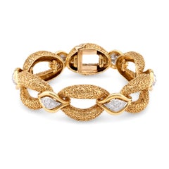 Gliederarmband aus 18 Karat Gelbgold mit 2 Karat rundem Brillanten