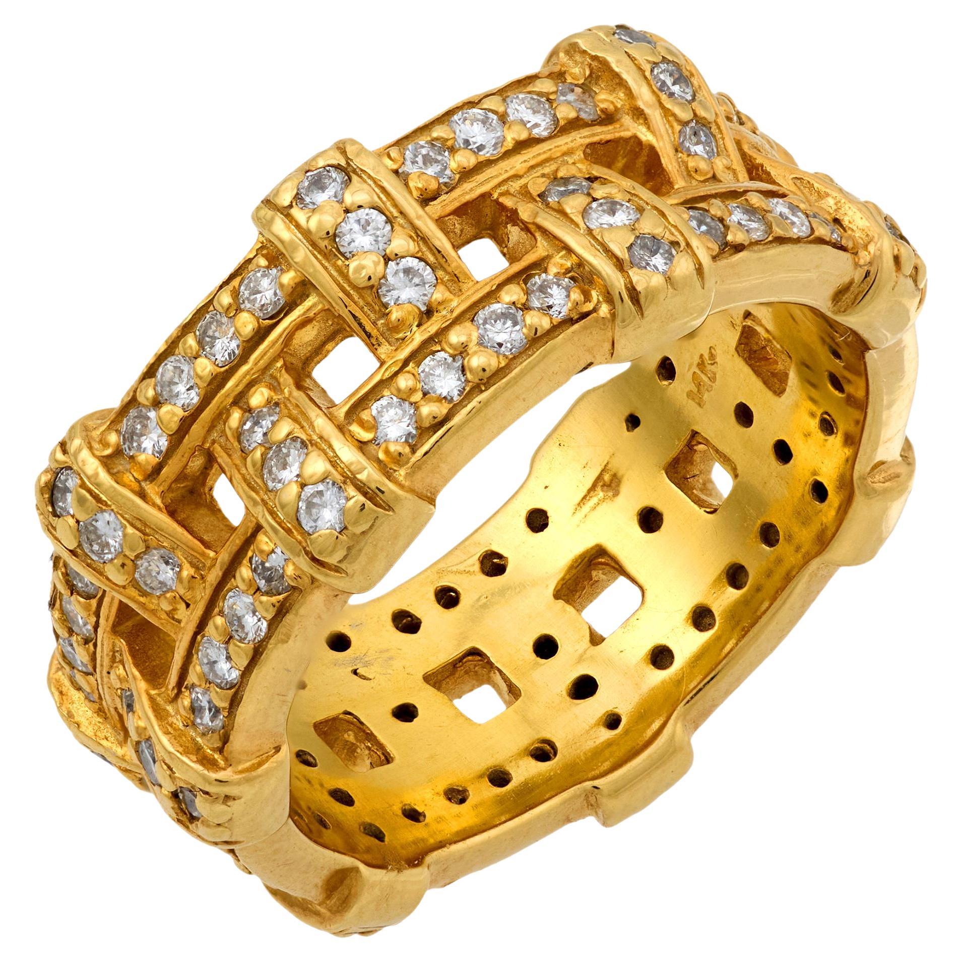 Anillo vintage de oro amarillo de 14 quilates con diamante de 2 quilates de peso total