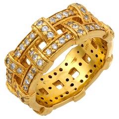 Vintage 2 Karat Gesamtgewicht Diamant 14k Gelbgold Band