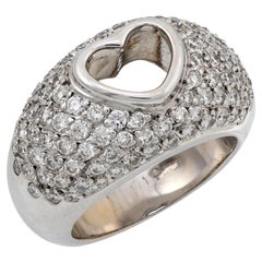 Anillo corazón vintage 2 quilates peso total diamante oro blanco 18k