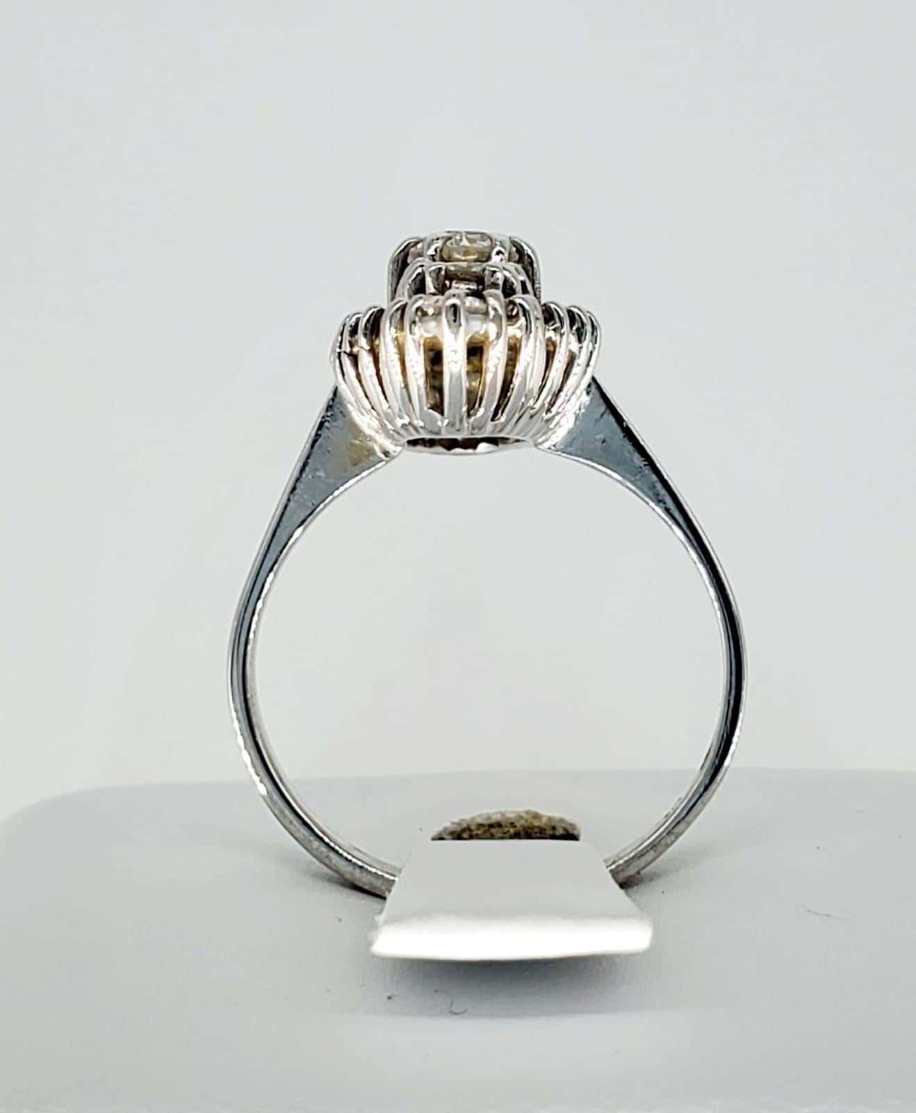 Vintage 2 Carat Diamonds Cluster Cocktail Ring 18 Karat White Gold 2