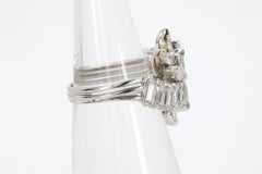 Vintage 2 CTW Baguette and Marquise Cut Diamonds in Platinum Ring