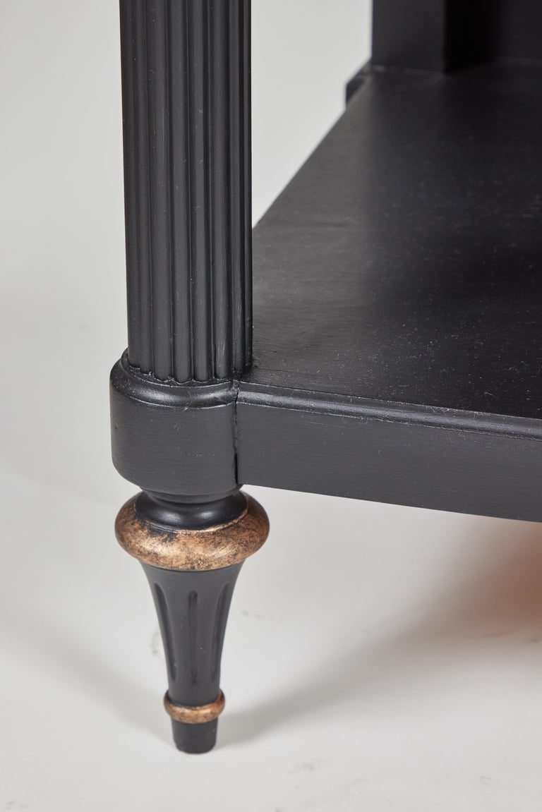 Vintage 2-Drawer Side Table Newly Painted in Black w/ Distressed Gold ...