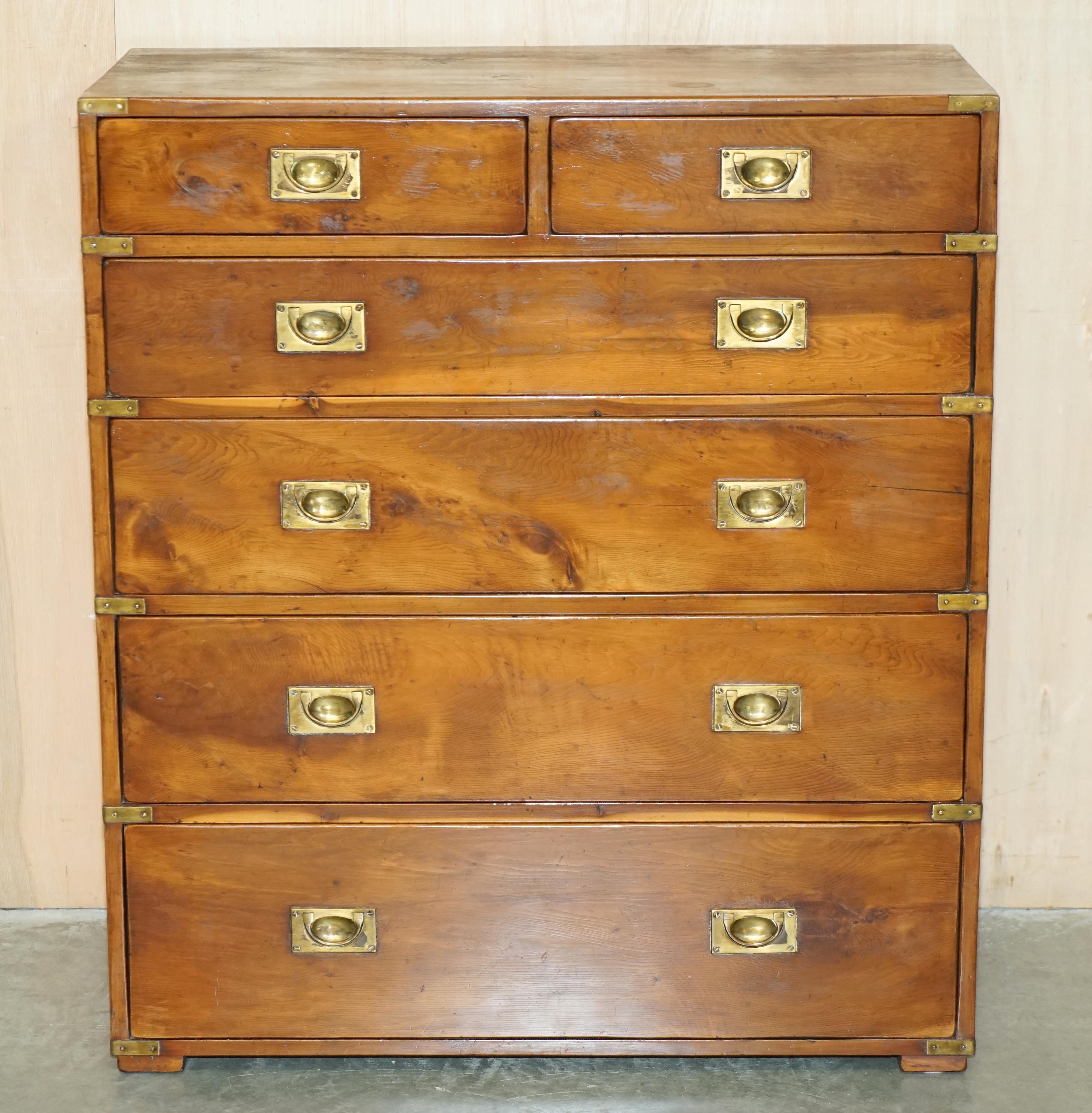 Royal House Antiques

Royal House Antiques is delighted to offer for sale this lovely tall Military Campaign chest of drawers in Elm with the rare two over four formation 

Please note the delivery fee listed is just a guide, it covers within the