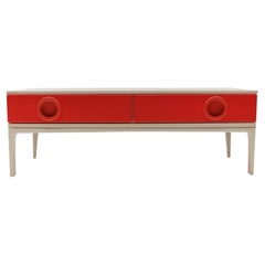 Cassetto serie 2 vintage con frontale rosso, anni 
70