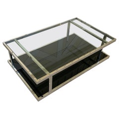 Vintage 2 Tier Coffee Table in Chrome and Glass
