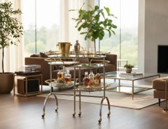 Vintage 2-Ton Metall Barwagen in der Art von Edoardo Orlandi