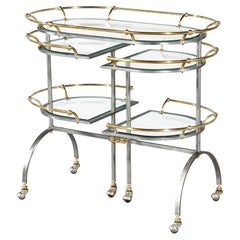 Vintage 2-Ton Metall Barwagen in der Art von Edoardo Orlandi