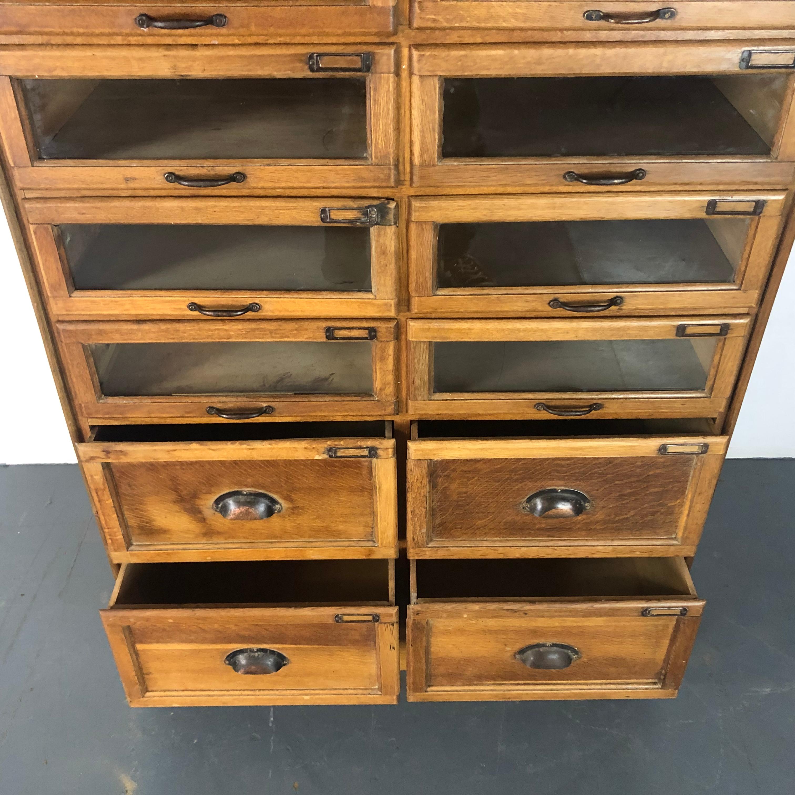 Vintage 20 Drawer Haberdashery Cabinet Shop Display In Good Condition In Lewes, East Sussex