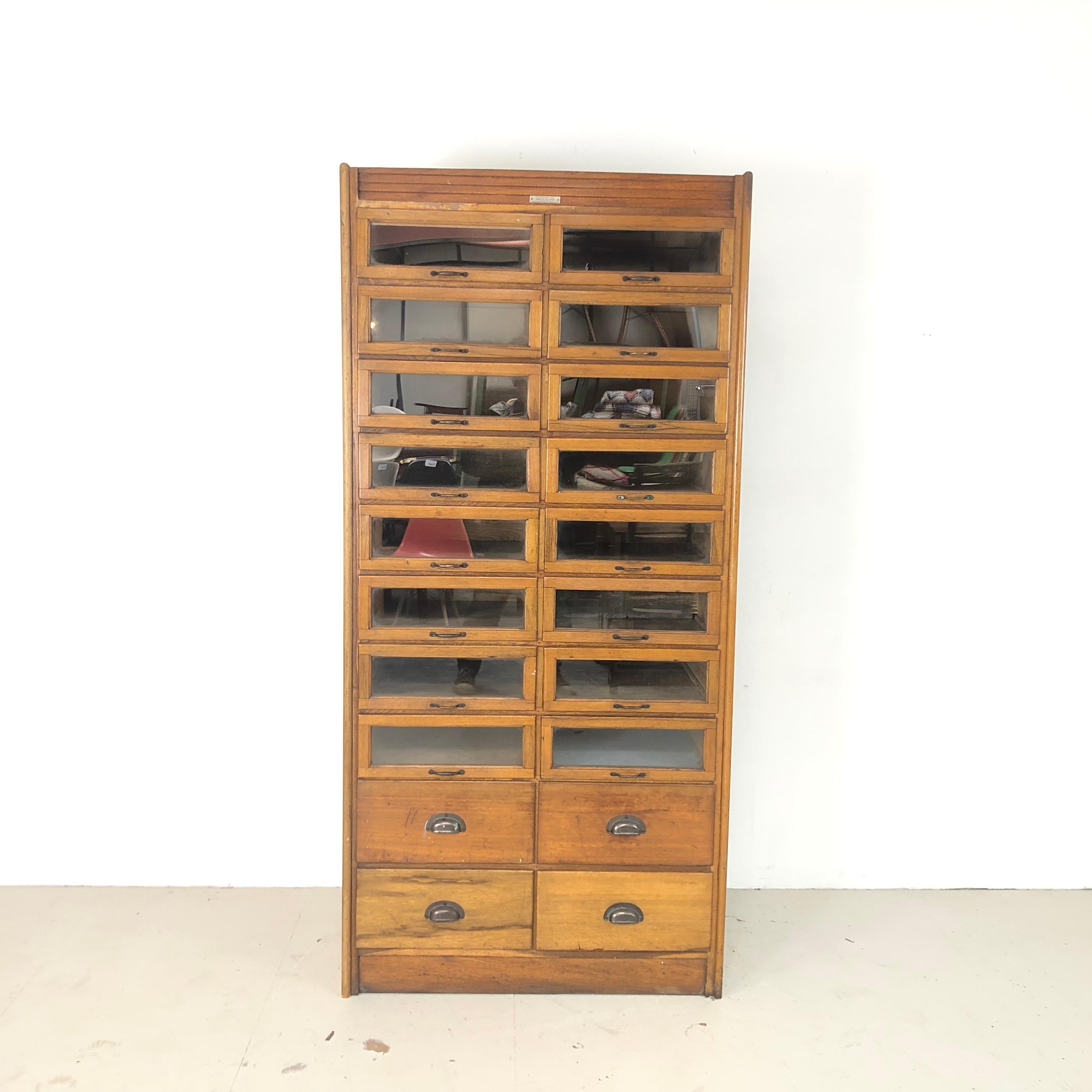 Wood Vintage 20-Drawer Haberdashery Cabinet Shop Display