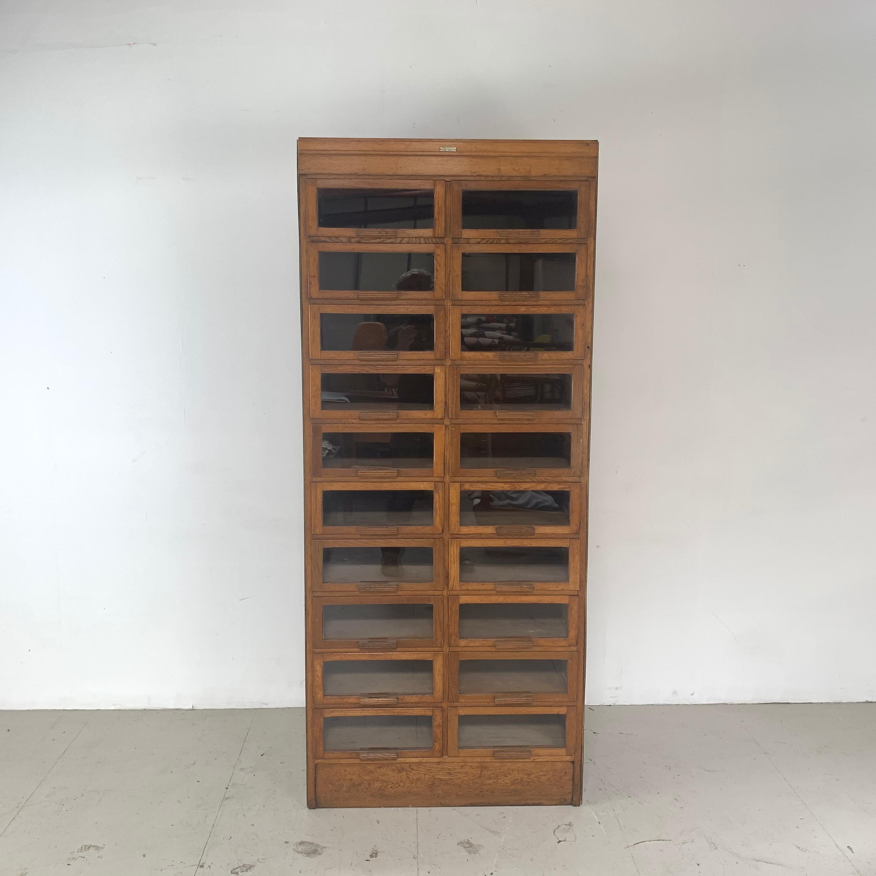 English Vintage 20-Drawer Haberdashery Cabinet Shop Display Made by Dudley & Co.