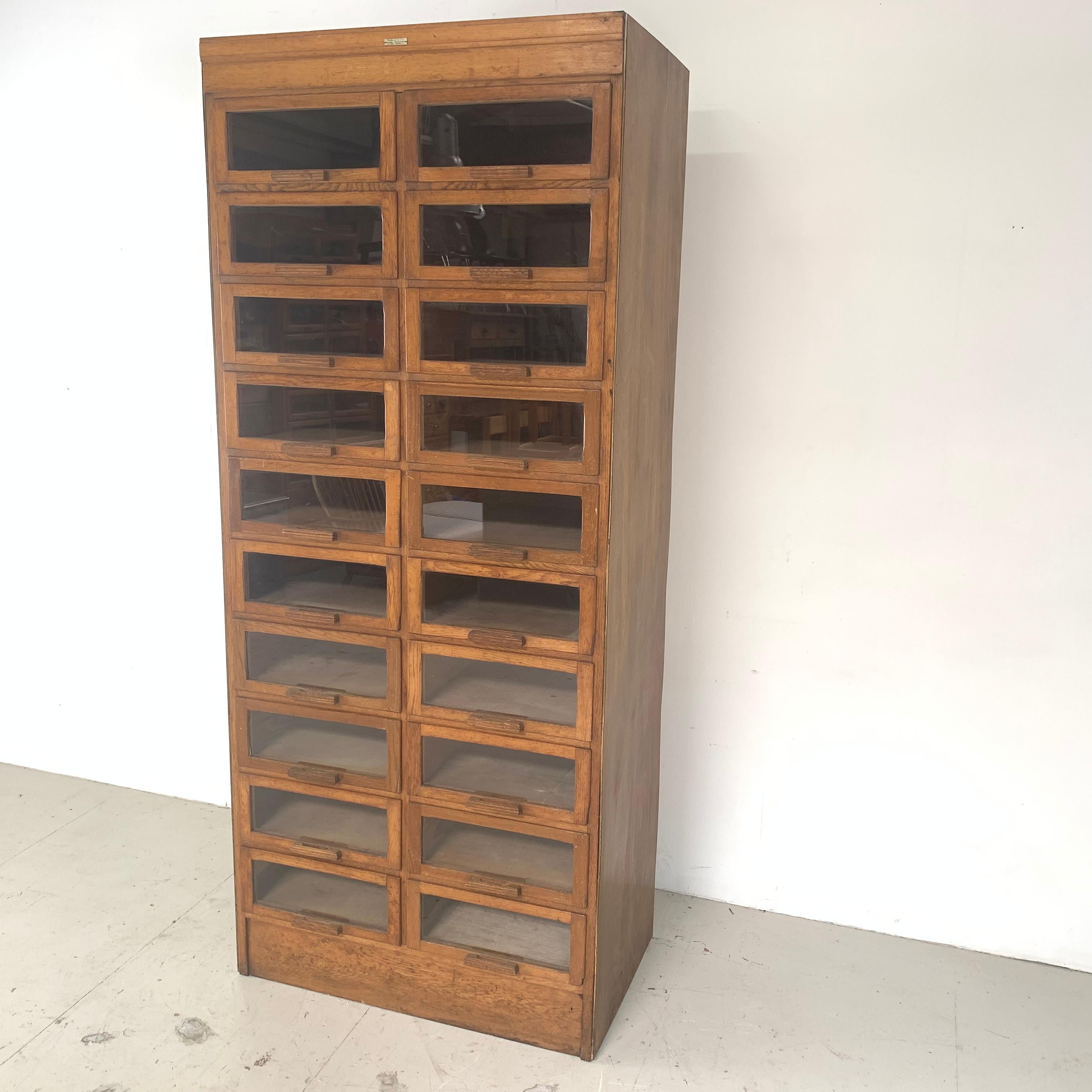 20th Century Vintage 20-Drawer Haberdashery Cabinet Shop Display Made by Dudley & Co.