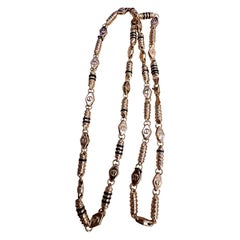 Vintage 20 Gm 18 Karat Yellow Gold Tube 
Link Handmade Chain 24 inch long