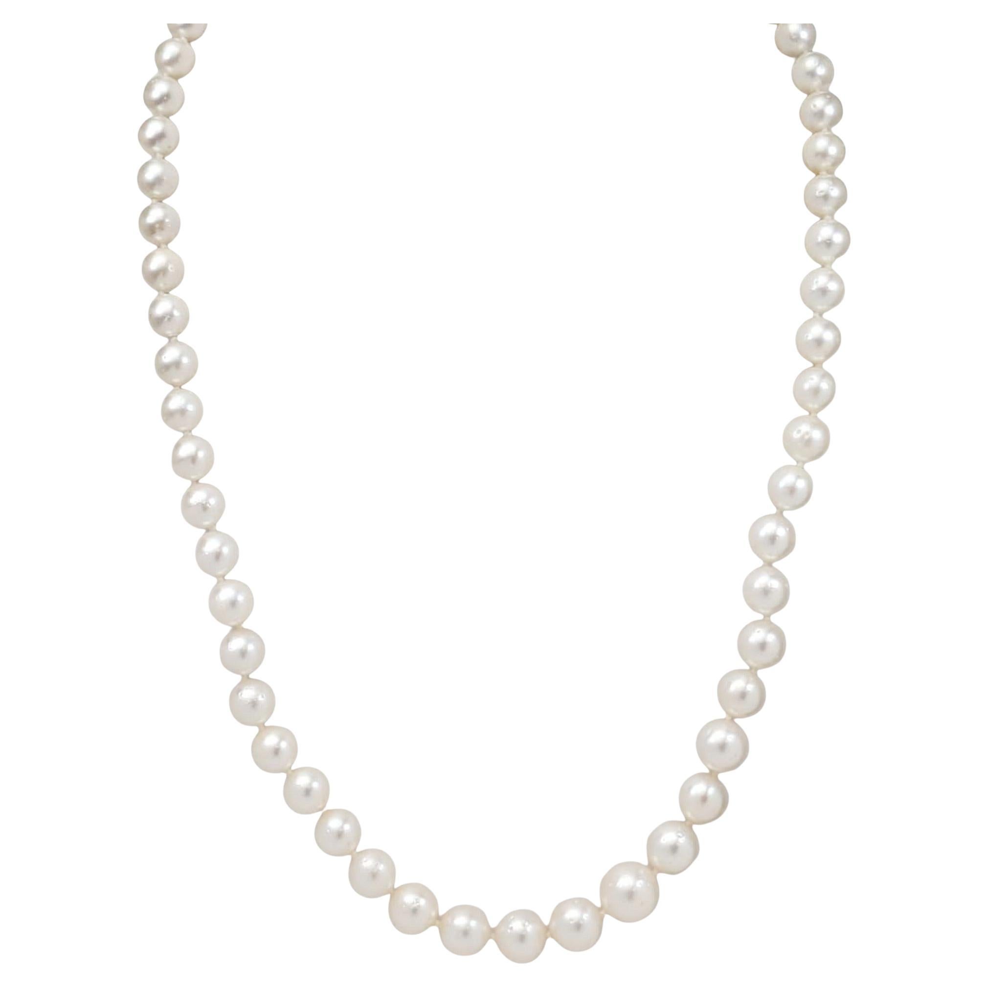 Vintage 19.5" South Sea Pearl Necklace in Sterling Silver For Sale