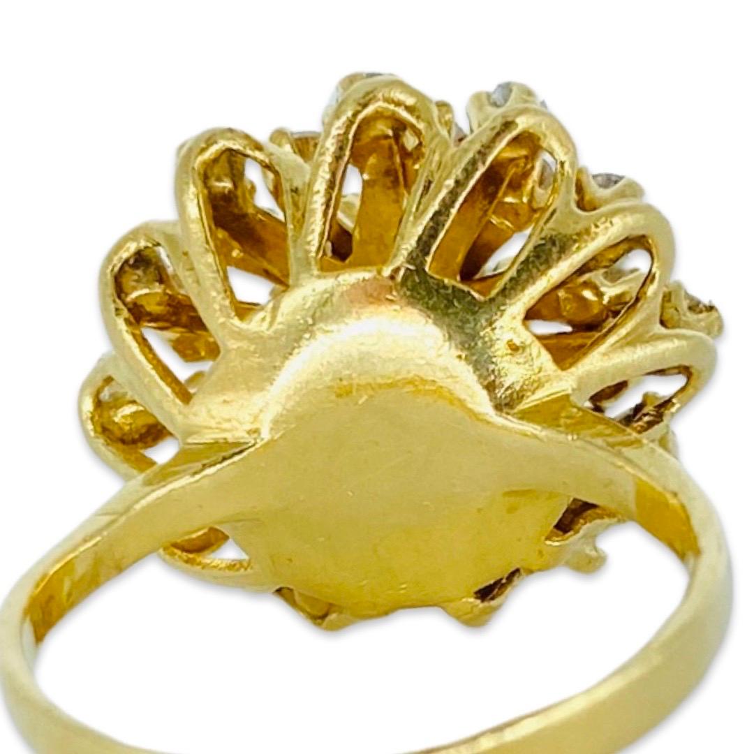 Vintage 2.00 Carat Diamonds Ballerina Cocktail Ring 14k Gold For Sale 1