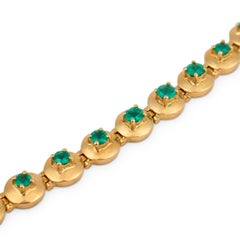 Vintage 2.00 carat emerald 18k yellow gold bracelet