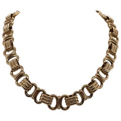 Vintage 2000 14 Karat Gelbgold Italienisch Fancy Link Halskette