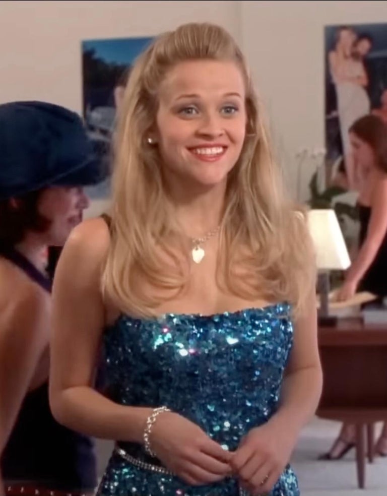 elle woods blue dress 2000 Dolce & Gabbana 'Legally Blonde' Blue Sequin Bodycon Bra Mini Dress
