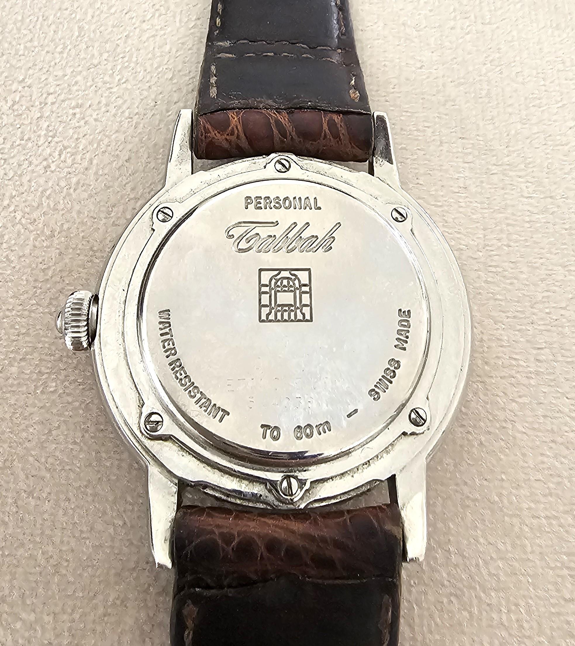 Vintage 2000 Tabbah Swiss Made Watch Personal Quarta Gold 18K für Damen oder Herren im Angebot