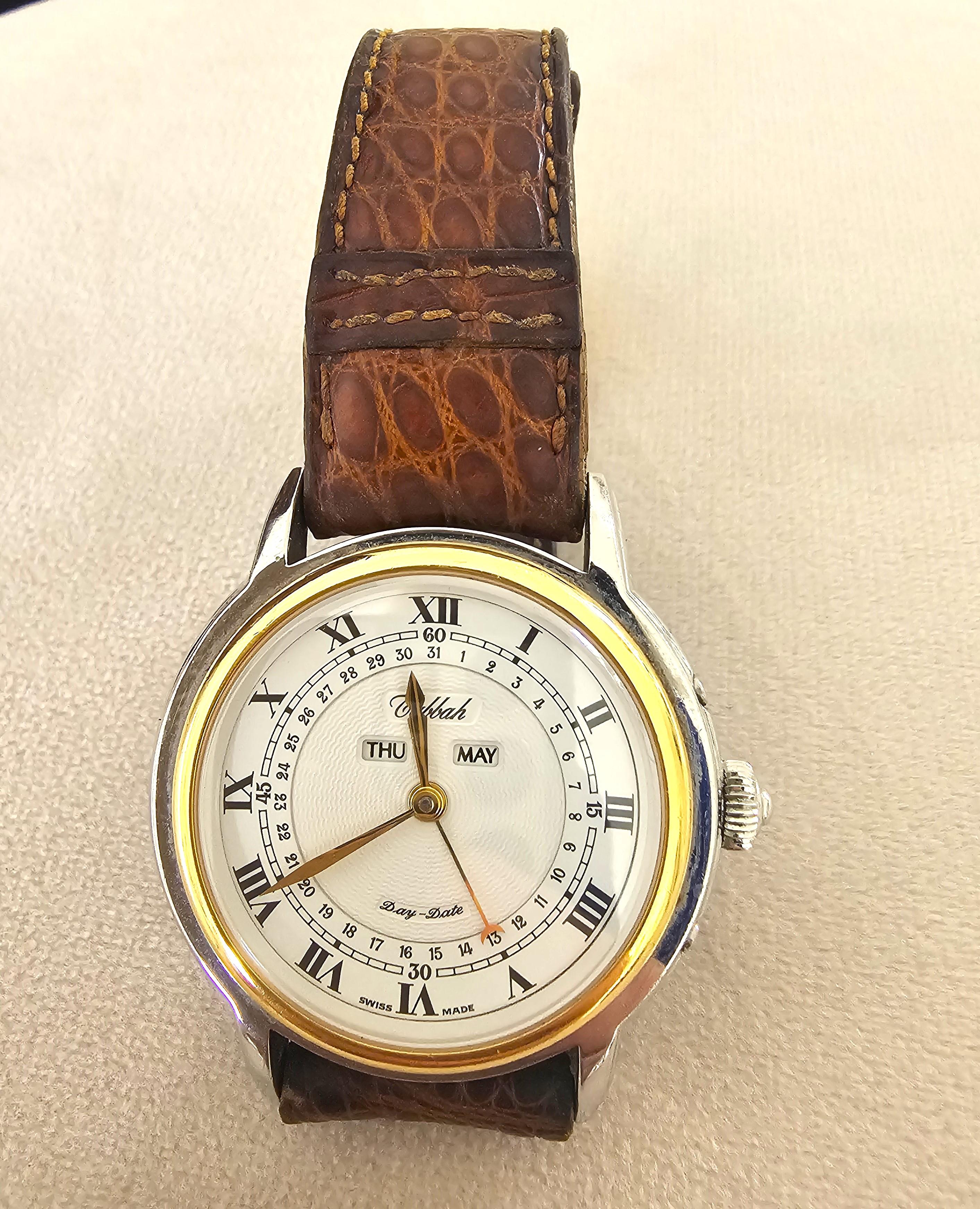Vintage 2000 Tabbah Swiss Made Watch Personal Quarta Gold 18K im Angebot 1