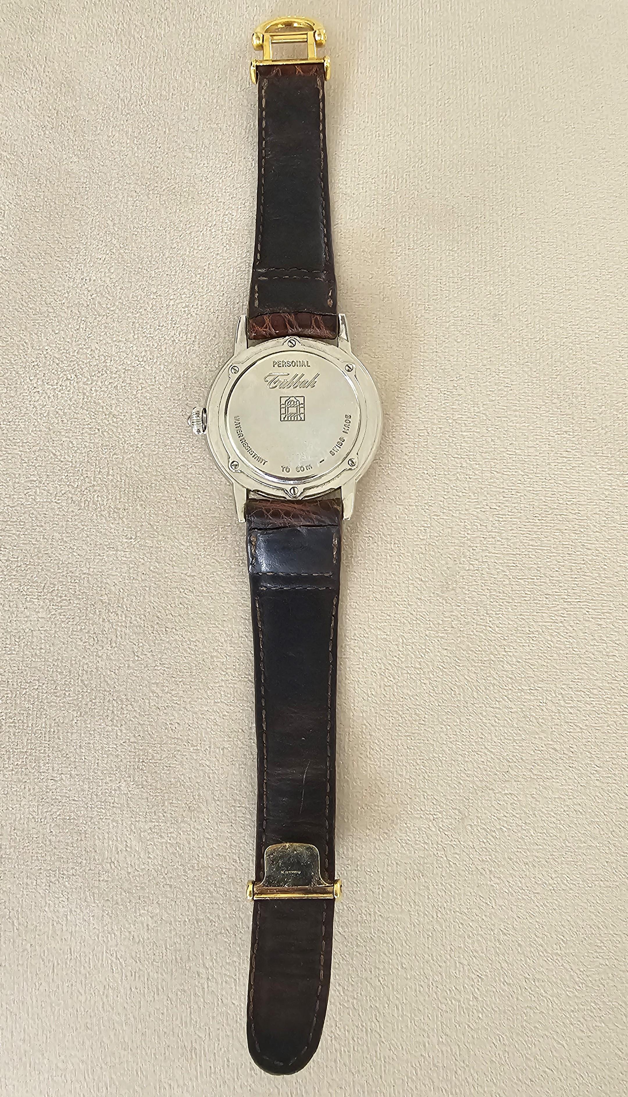 Vintage 2000 Tabbah Swiss Made Watch Personal Quarta Gold 18K im Angebot 3